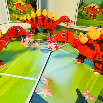 Jungle Baby Dinosaur Origami Pop Cards 3D Pop Up Greeting Card Happy Birthday Thank You Handmade Gift Thinking of You Blank Card for Any Occasion Happy Mother's Day Happy Father's Australiana Celebrate the Beauty of Animals Perfect Gift for Boy