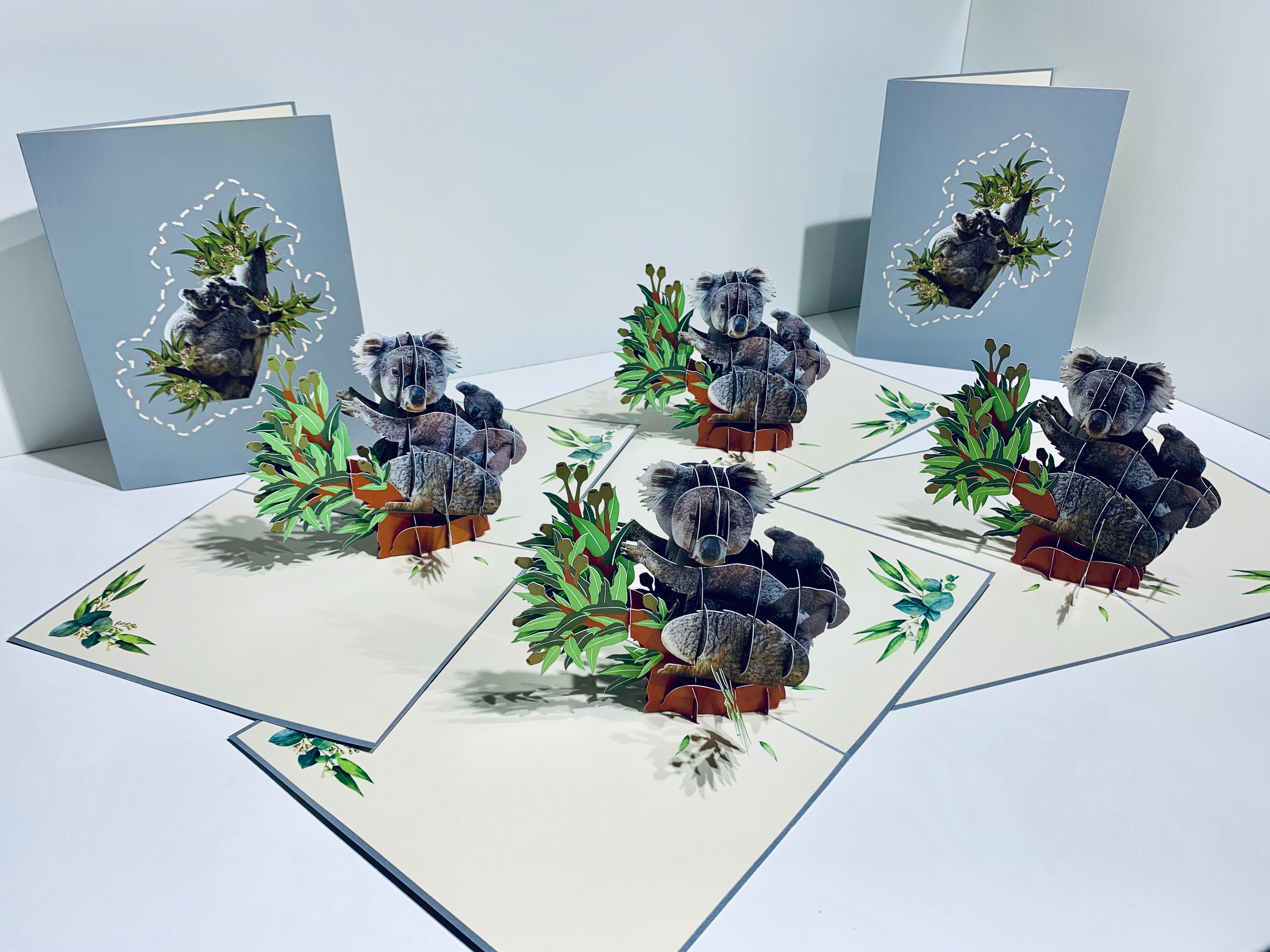 Koala Mother & Baby Australian Wild Animal Origami Pop Cards 3D Pop Up Greeting Card Happy Birthday Thank You Handmade Gift Thinking of You Blank Card for Any Occasion Happy Mother's Day Happy Father's Animals Donation to WWF-Australia