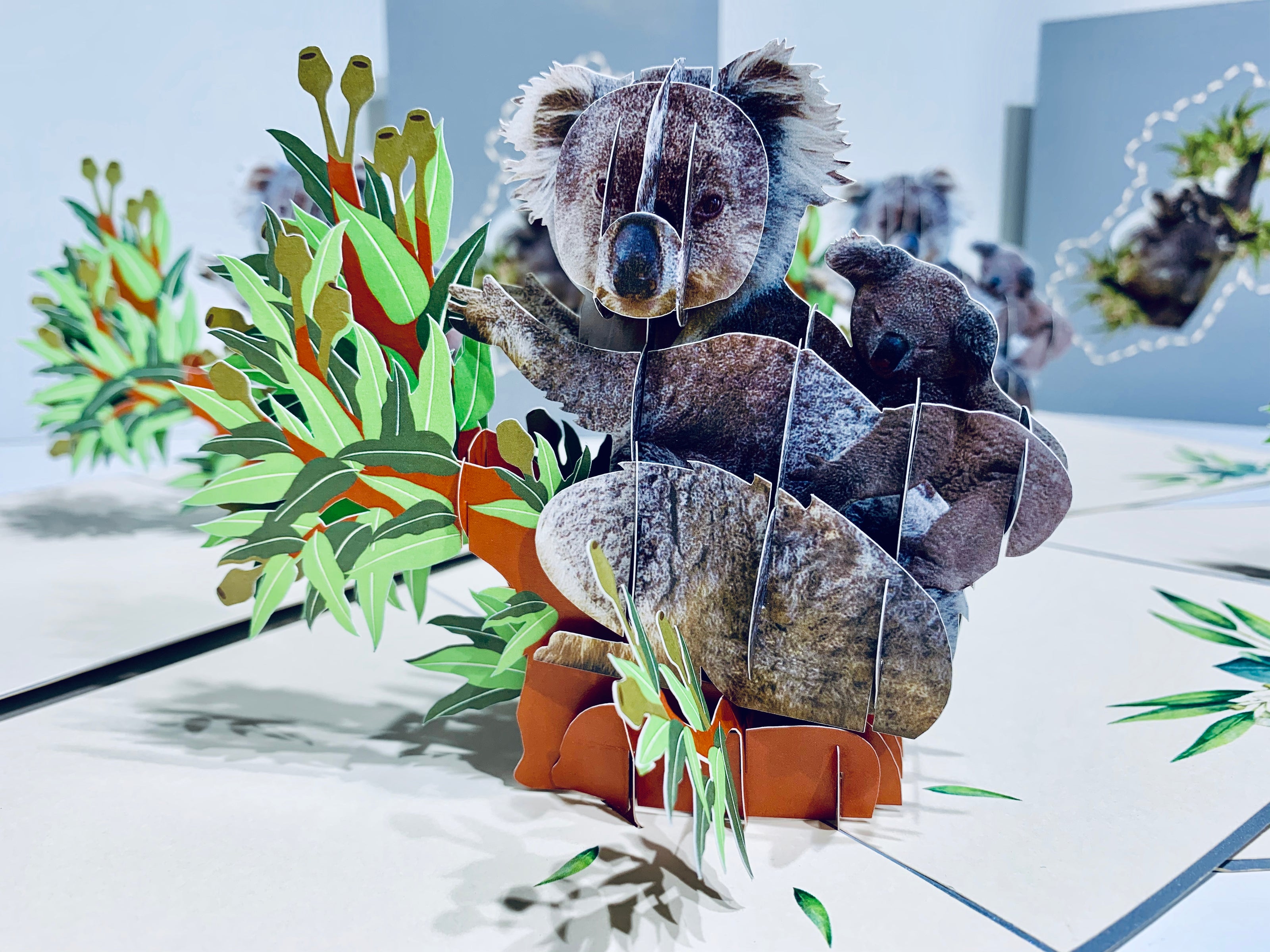 Koala Mother & Baby Australian Wild Animal Origami Pop Cards 3D Pop Up Greeting Card Happy Birthday Thank You Handmade Gift Thinking of You Blank Card for Any Occasion Happy Mother's Day Happy Father's Animals Donation to WWF-Australia