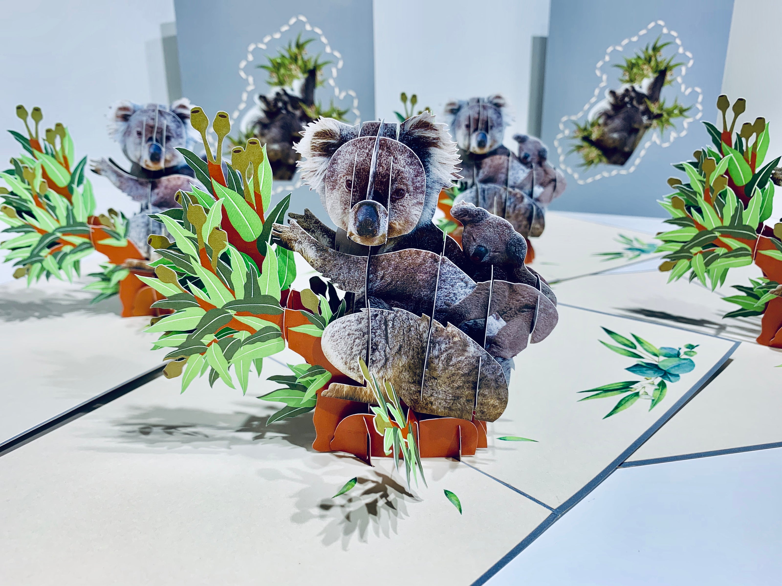 Koala Mother & Baby Australian Wild Animal Origami Pop Cards 3D Pop Up Greeting Card Happy Birthday Thank You Handmade Gift Thinking of You Blank Card for Any Occasion Happy Mother's Day Happy Father's Animals Donation to WWF-Australia