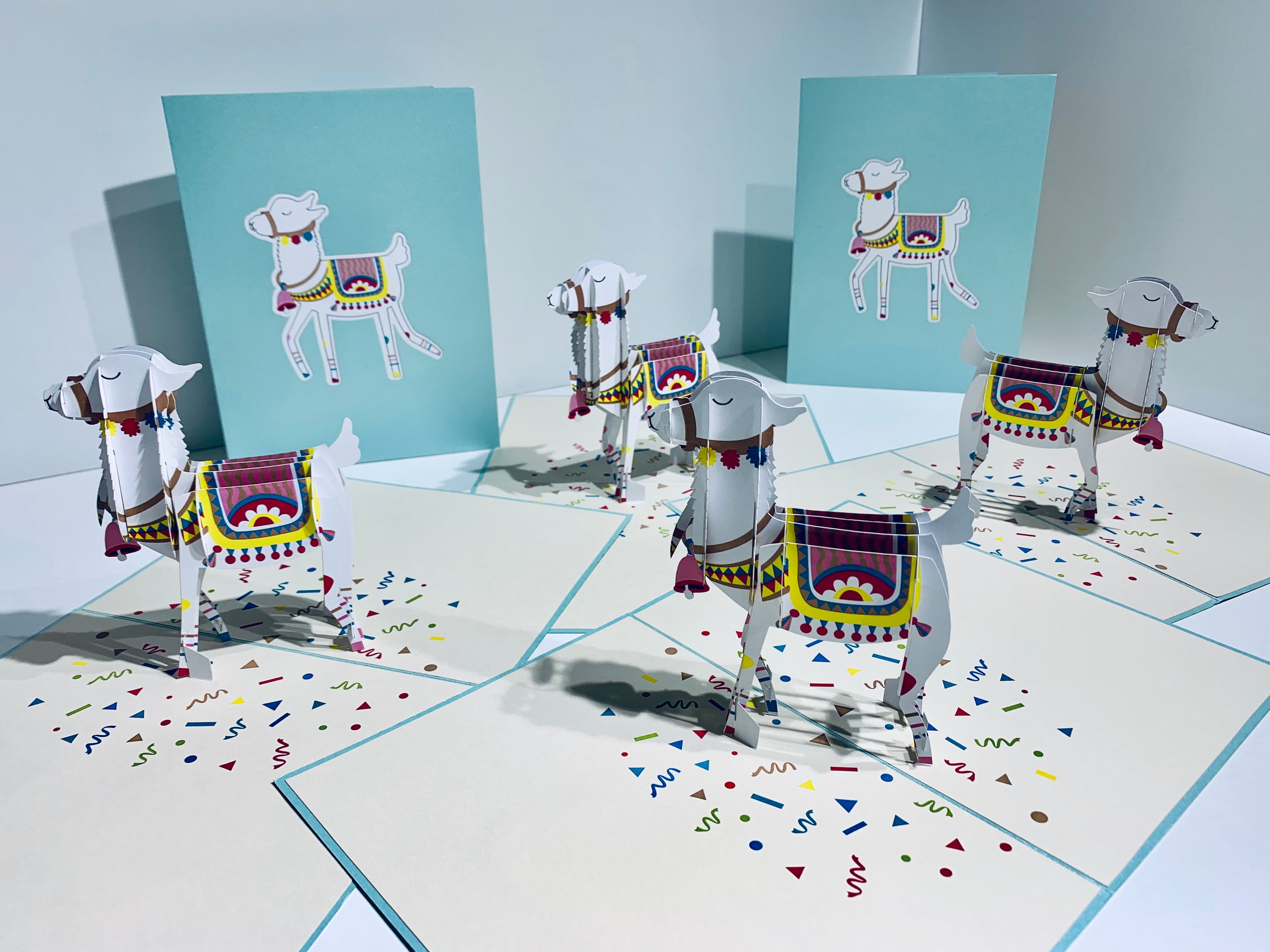 Baby Blue LLAMA Origami Pop Cards 3D Pop Up Greeting Card Happy Birthday Thank You Handmade Gift Thinking of You Blank Card for Any Occasion Happy Mother's Day Australiana Celebrate the Beauty of Animals Perfect Gift for Baby