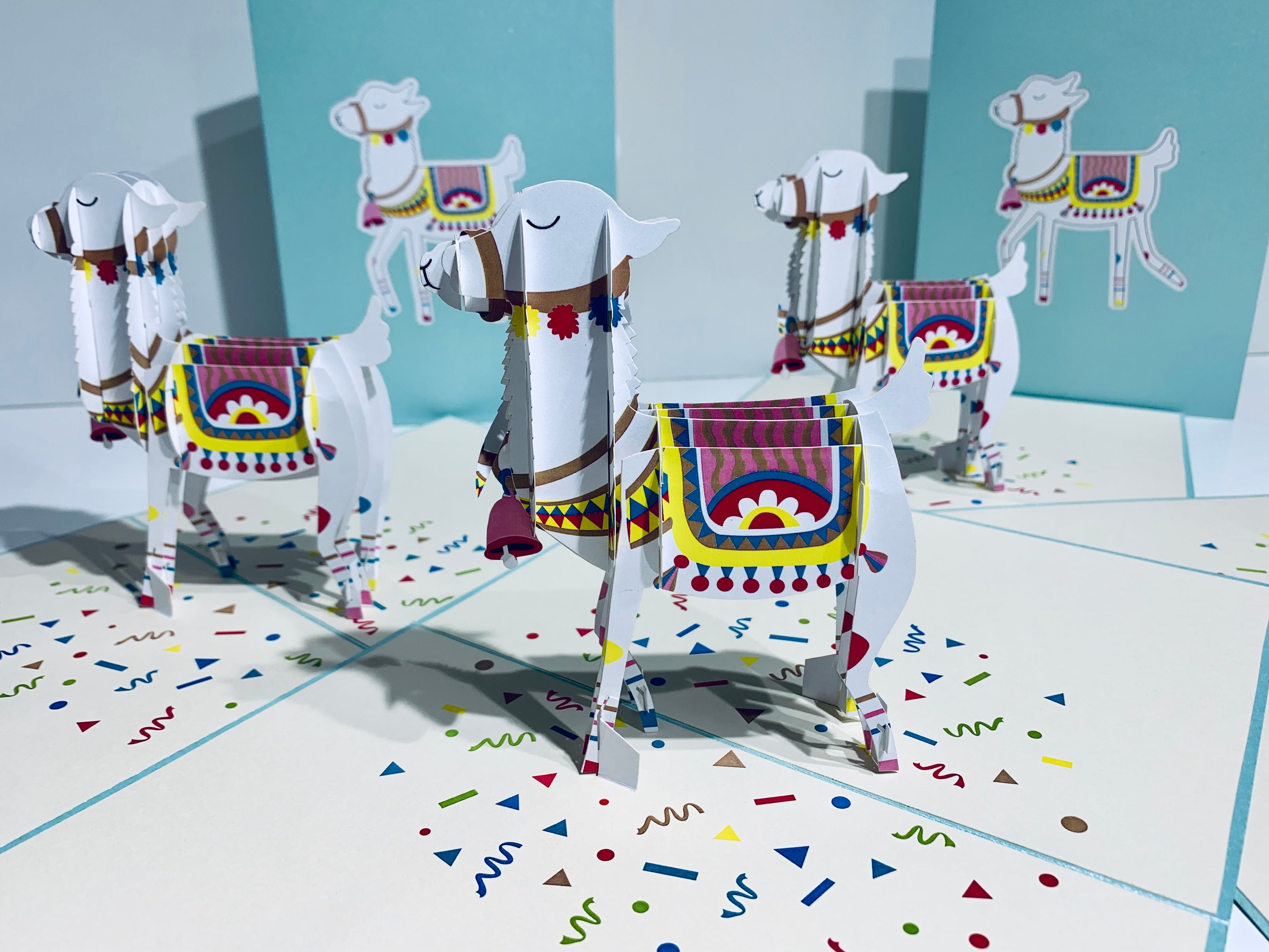 Baby Blue LLAMA Origami Pop Cards 3D Pop Up Greeting Card Happy Birthday Thank You Handmade Gift Thinking of You Blank Card for Any Occasion Happy Mother's Day Australiana Celebrate the Beauty of Animals Perfect Gift for Baby