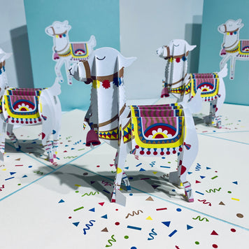 Baby Blue LLAMA Origami Pop Cards 3D Pop Up Greeting Card Happy Birthday Thank You Handmade Gift Thinking of You Blank Card for Any Occasion Happy Mother's Day Australiana Celebrate the Beauty of Animals Perfect Gift for Baby