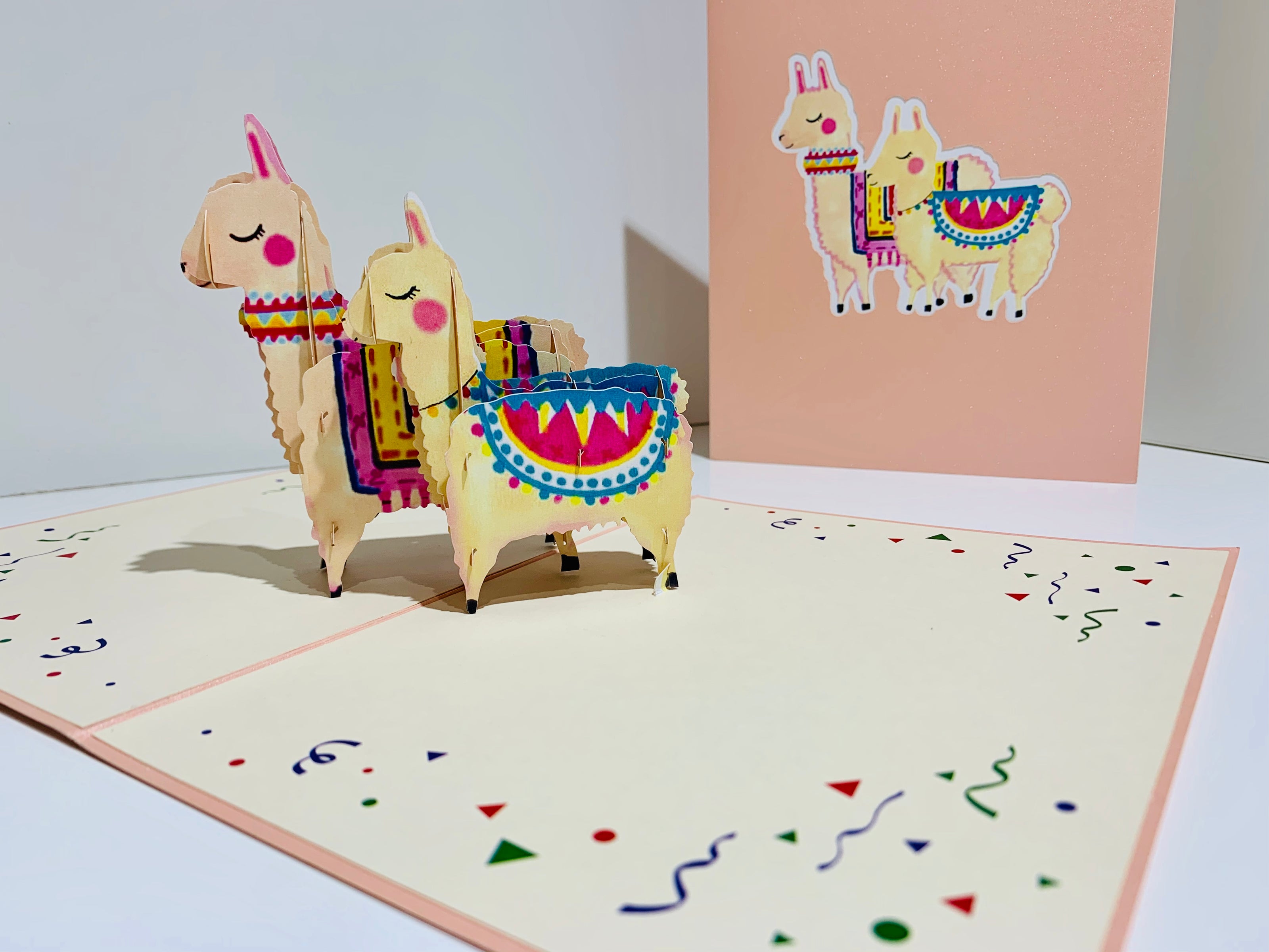 LLAMA - Mother & Baby Origami Pop Cards 3D Pop Up Greeting Card Happy Birthday Thank You Handmade Gift Thinking of You Blank Card for Any Occasion Happy Mother's Day Australiana Celebrate the Beauty of Animals Perfect Gift for Girl