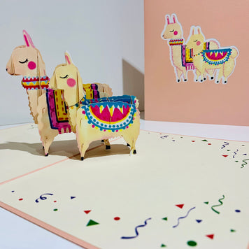 LLAMA - Mother & Baby Origami Pop Cards 3D Pop Up Greeting Card Happy Birthday Thank You Handmade Gift Thinking of You Blank Card for Any Occasion Happy Mother's Day Australiana Celebrate the Beauty of Animals Perfect Gift for Girl