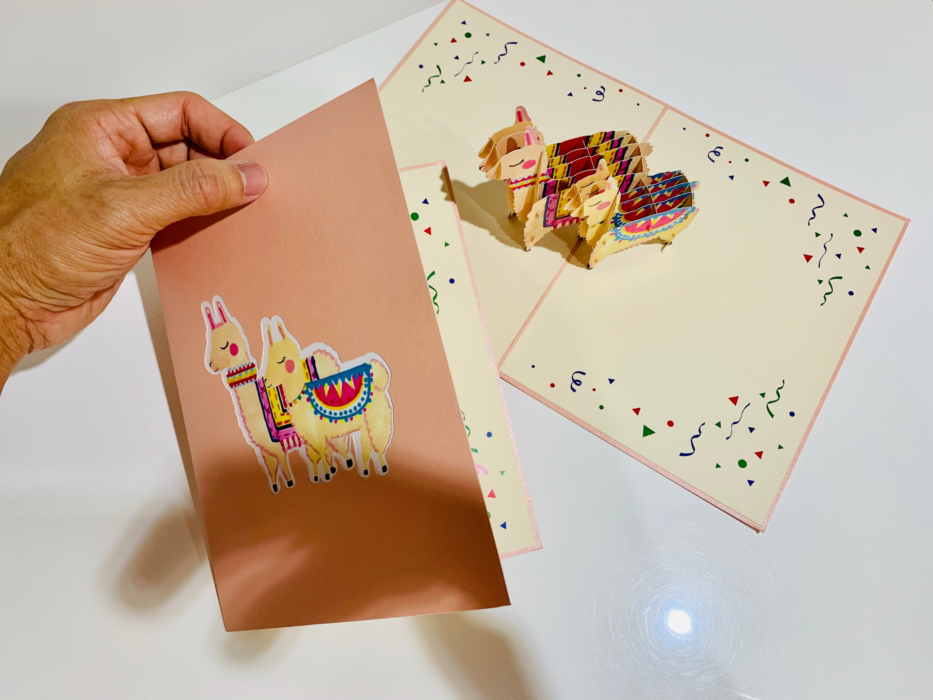 LLAMA - Mother & Baby Origami Pop Cards 3D Pop Up Greeting Card Happy Birthday Thank You Handmade Gift Thinking of You Blank Card for Any Occasion Happy Mother's Day Australiana Celebrate the Beauty of Animals Perfect Gift for Girl