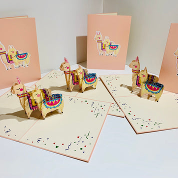 LLAMA - Mother & Baby Origami Pop Cards 3D Pop Up Greeting Card Happy Birthday Thank You Handmade Gift Thinking of You Blank Card for Any Occasion Happy Mother's Day Australiana Celebrate the Beauty of Animals Perfect Gift for Girl