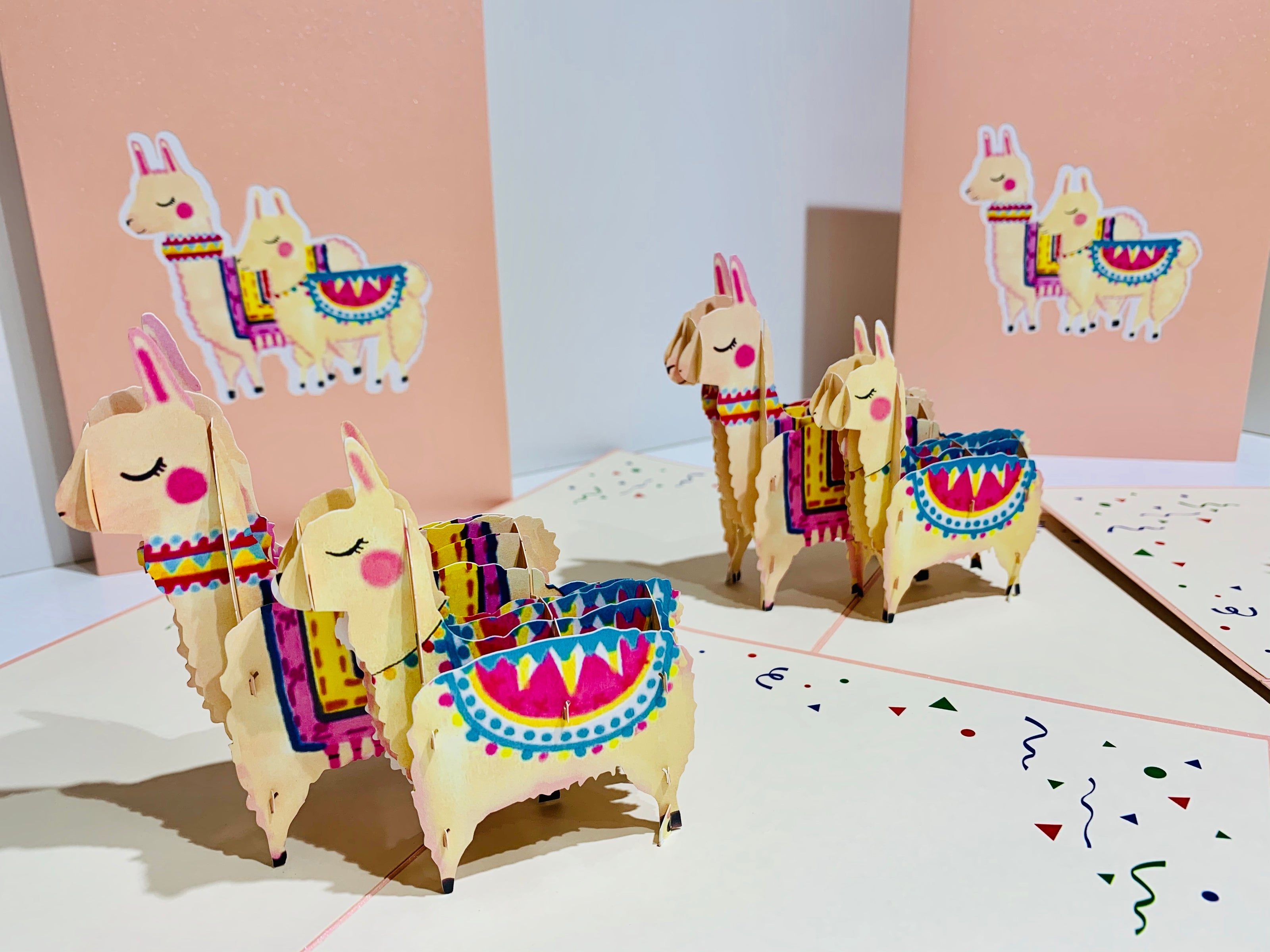 LLAMA - Mother & Baby Origami Pop Cards 3D Pop Up Greeting Card Happy Birthday Thank You Handmade Gift Thinking of You Blank Card for Any Occasion Happy Mother's Day Australiana Celebrate the Beauty of Animals Perfect Gift for Girl