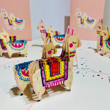 LLAMA - Mother & Baby Origami Pop Cards 3D Pop Up Greeting Card Happy Birthday Thank You Handmade Gift Thinking of You Blank Card for Any Occasion Happy Mother's Day Australiana Celebrate the Beauty of Animals Perfect Gift for Girl