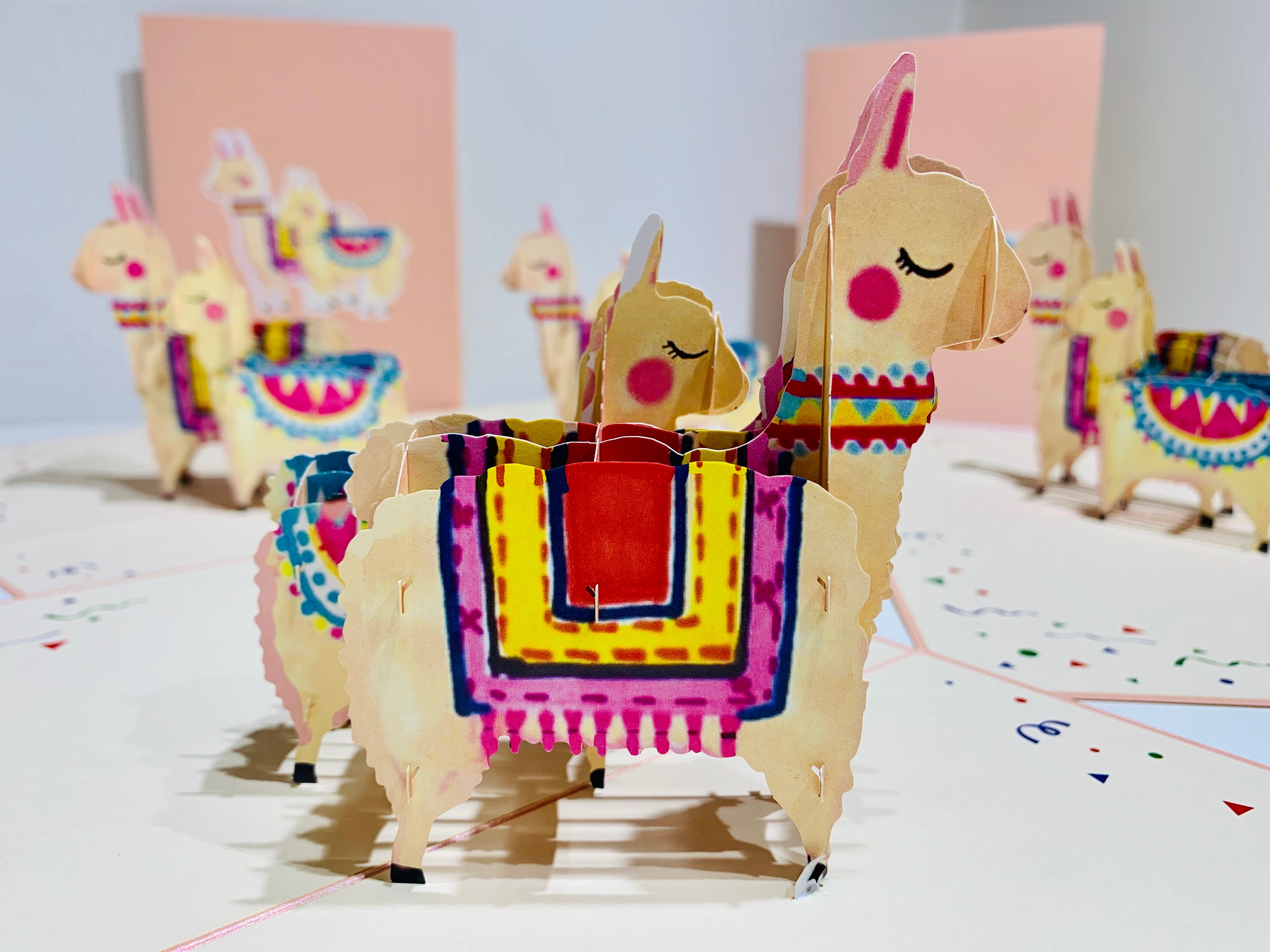 LLAMA - Mother & Baby Origami Pop Cards 3D Pop Up Greeting Card Happy Birthday Thank You Handmade Gift Thinking of You Blank Card for Any Occasion Happy Mother's Day Australiana Celebrate the Beauty of Animals Perfect Gift for Girl