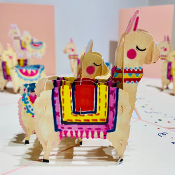 LLAMA - Mother & Baby Origami Pop Cards 3D Pop Up Greeting Card Happy Birthday Thank You Handmade Gift Thinking of You Blank Card for Any Occasion Happy Mother's Day Australiana Celebrate the Beauty of Animals Perfect Gift for Girl