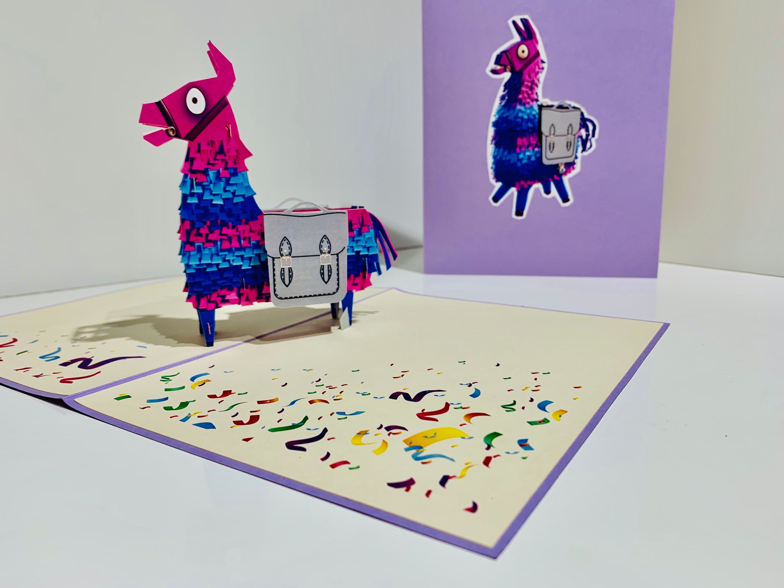 Purple LLAMA - Keep Being Llamazing Origami Pop Cards 3D Pop Up Greeting Card Happy Birthday Thank You Handmade Gift Thinking of You Blank Card for Any Occasion Happy Mother's Day Australiana Celebrate the Beauty of Animals Perfect Gift for Baby