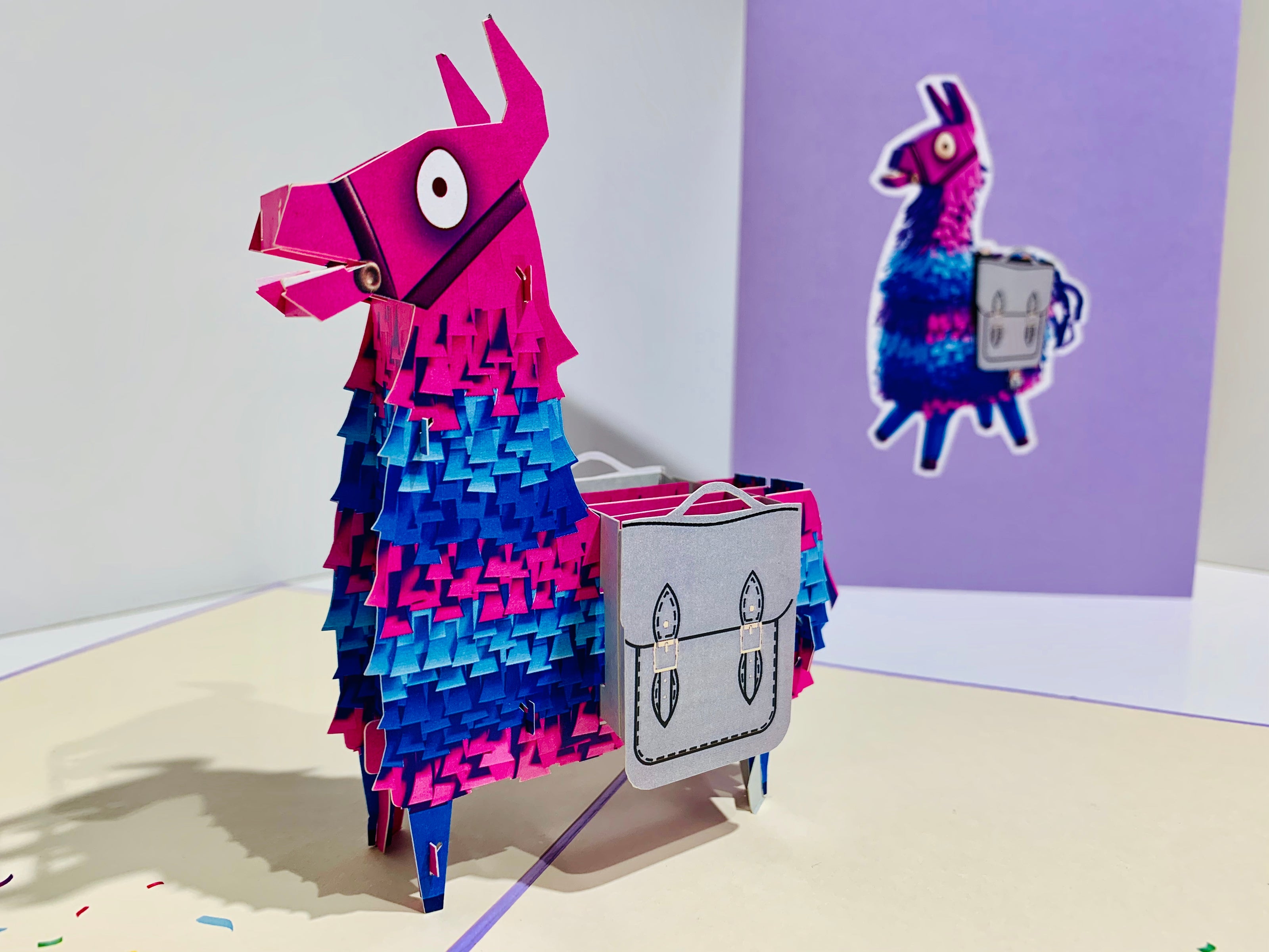 Purple LLAMA - Keep Being Llamazing Origami Pop Cards 3D Pop Up Greeting Card Happy Birthday Thank You Handmade Gift Thinking of You Blank Card for Any Occasion Happy Mother's Day Australiana Celebrate the Beauty of Animals Perfect Gift for Baby