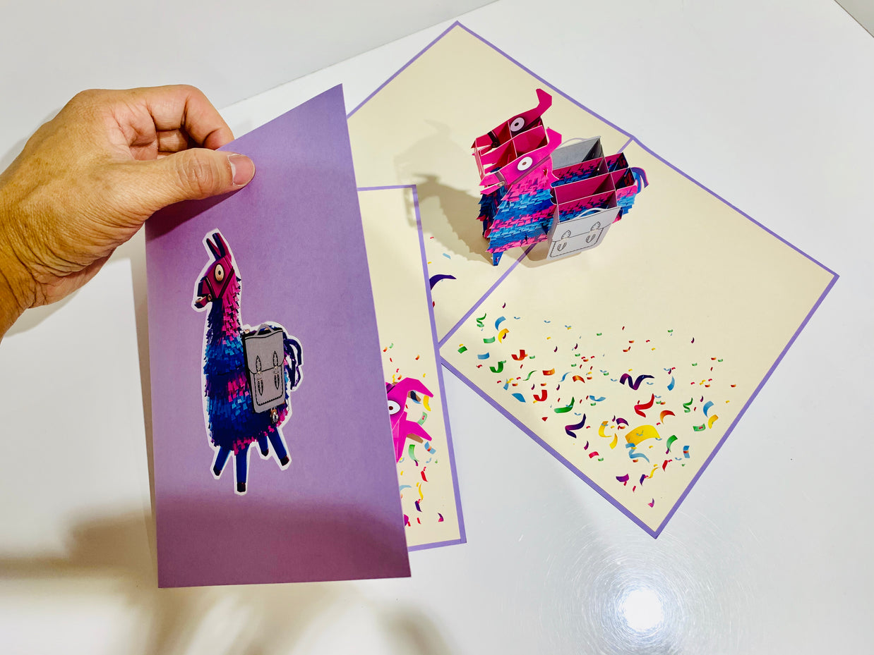 Purple LLAMA - Keep Being Llamazing Origami Pop Cards 3D Pop Up Greeting Card Happy Birthday Thank You Handmade Gift Thinking of You Blank Card for Any Occasion Happy Mother's Day Australiana Celebrate the Beauty of Animals Perfect Gift for Baby