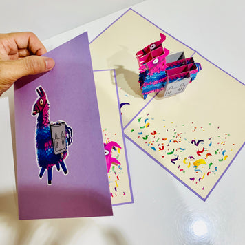 Purple LLAMA - Keep Being Llamazing Origami Pop Cards 3D Pop Up Greeting Card Happy Birthday Thank You Handmade Gift Thinking of You Blank Card for Any Occasion Happy Mother's Day Australiana Celebrate the Beauty of Animals Perfect Gift for Baby