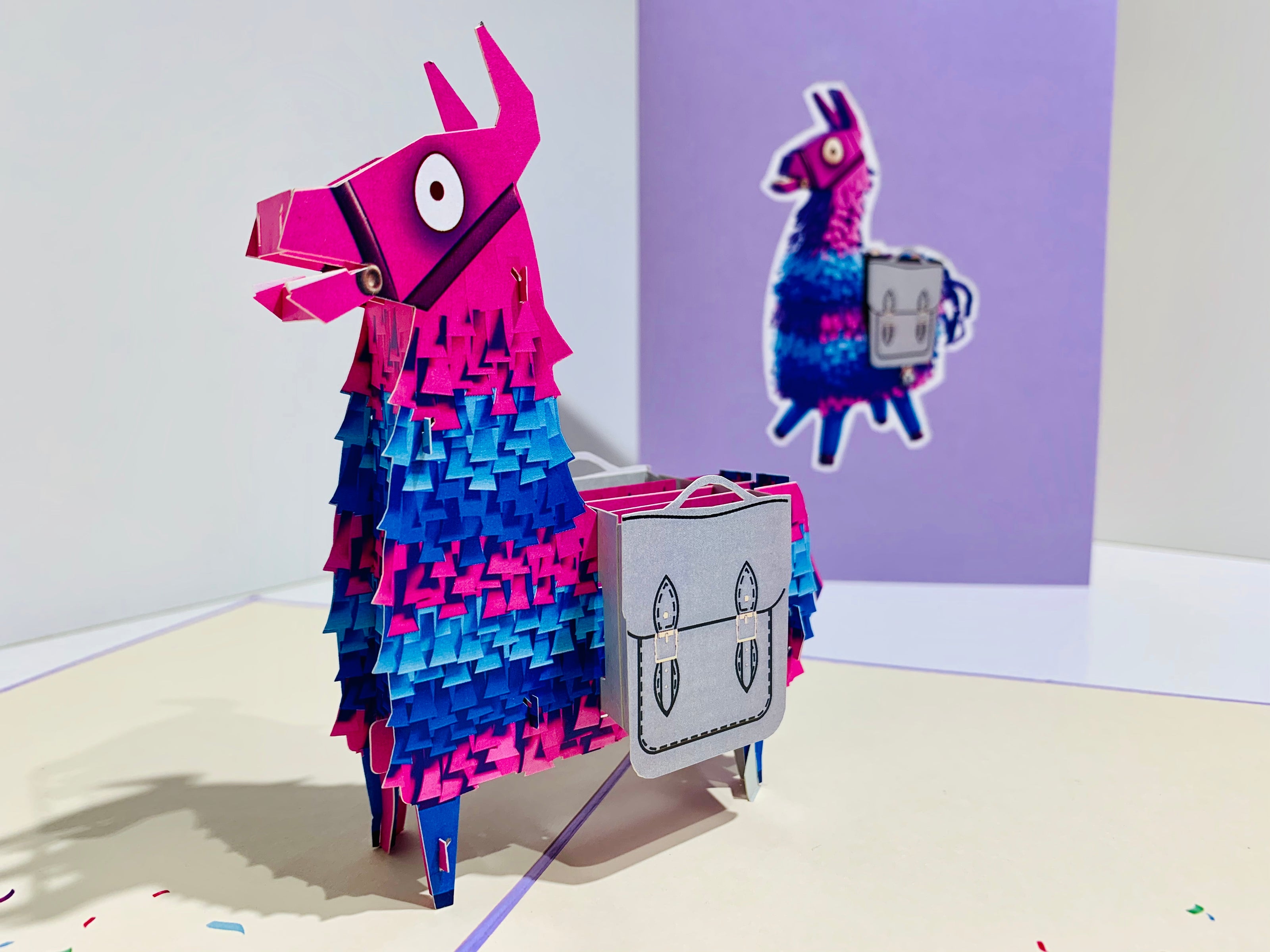 Purple LLAMA - Keep Being Llamazing Origami Pop Cards 3D Pop Up Greeting Card Happy Birthday Thank You Handmade Gift Thinking of You Blank Card for Any Occasion Happy Mother's Day Australiana Celebrate the Beauty of Animals Perfect Gift for Baby