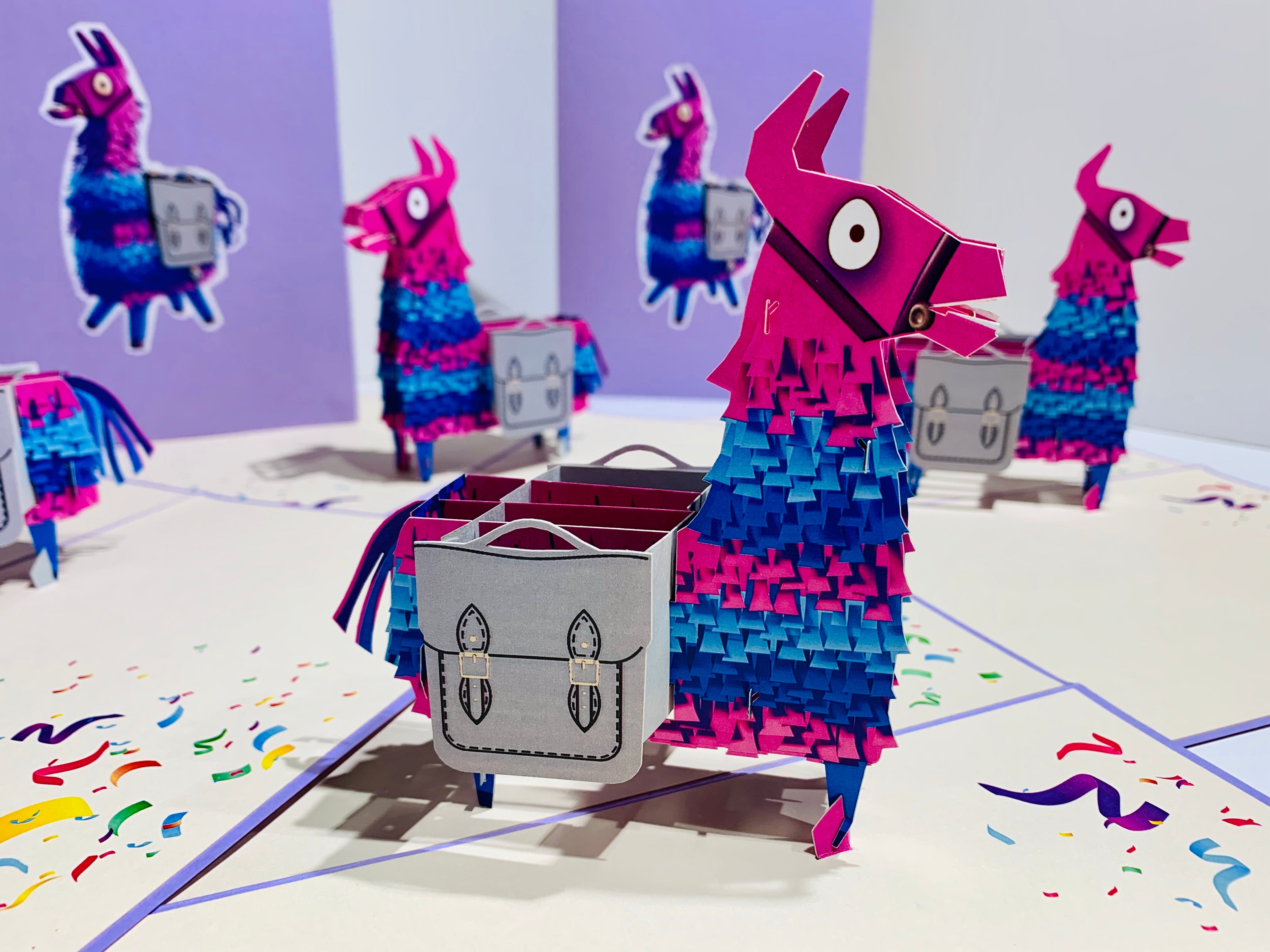 Purple LLAMA - Keep Being Llamazing Origami Pop Cards 3D Pop Up Greeting Card Happy Birthday Thank You Handmade Gift Thinking of You Blank Card for Any Occasion Happy Mother's Day Australiana Celebrate the Beauty of Animals Perfect Gift for Baby
