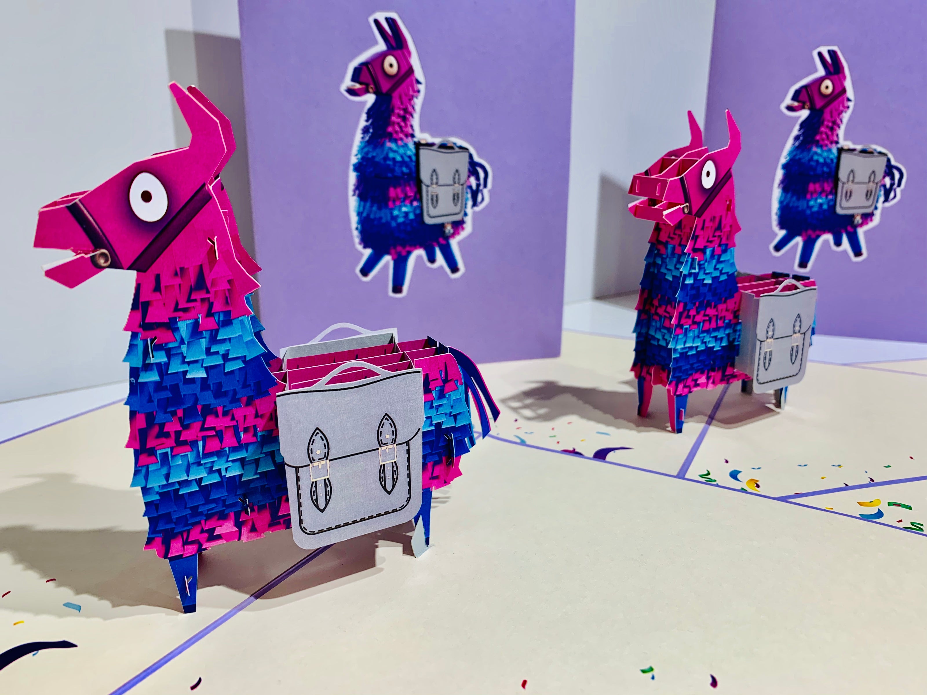 Purple LLAMA - Keep Being Llamazing Origami Pop Cards 3D Pop Up Greeting Card Happy Birthday Thank You Handmade Gift Thinking of You Blank Card for Any Occasion Happy Mother's Day Australiana Celebrate the Beauty of Animals Perfect Gift for Baby