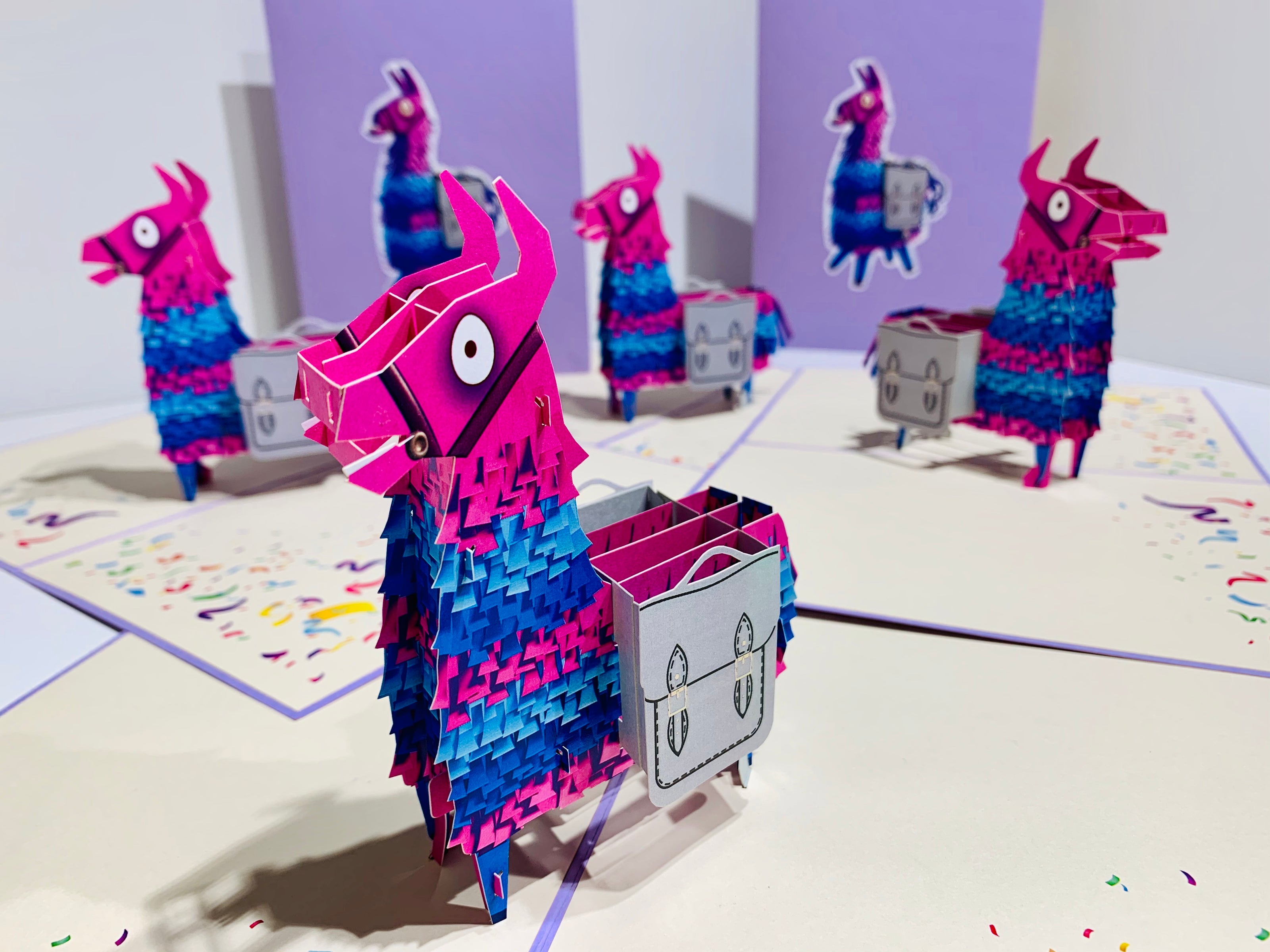 Purple LLAMA - Keep Being Llamazing Origami Pop Cards 3D Pop Up Greeting Card Happy Birthday Thank You Handmade Gift Thinking of You Blank Card for Any Occasion Happy Mother's Day Australiana Celebrate the Beauty of Animals Perfect Gift for Baby