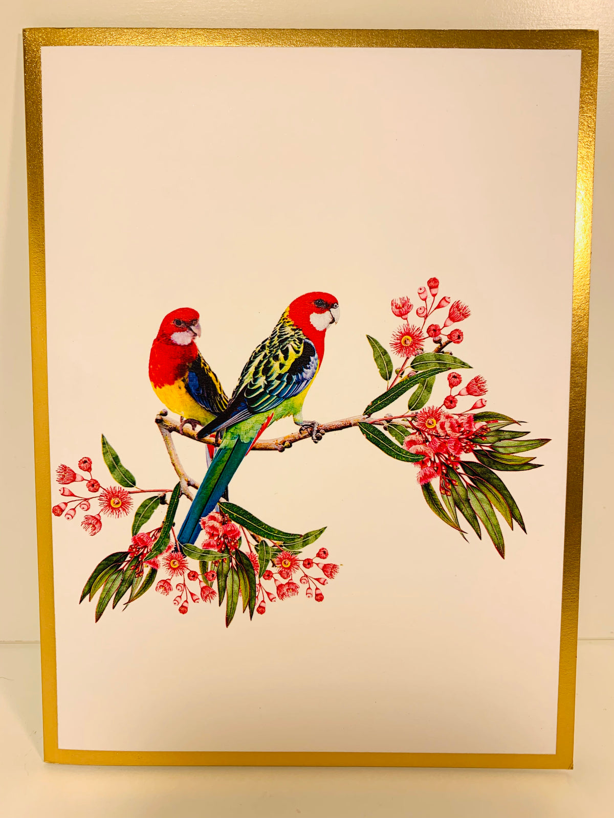 LUXURY Gold Double Eastern Rosella Parrot Australian Bird Origami Pop Cards 3D Pop Up Greeting Card Happy Birthday Thank You Handmade Gift Thinking of You Blank Card for Any Occasion Happy Mother's Day Happy Father's Australiana Birds