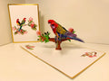 LUXURY Gold Double Eastern Rosella Parrot Australian Bird Origami Pop Cards 3D Pop Up Greeting Card Happy Birthday Thank You Handmade Gift Thinking of You Blank Card for Any Occasion Happy Mother's Day Happy Father's Australiana Birds
