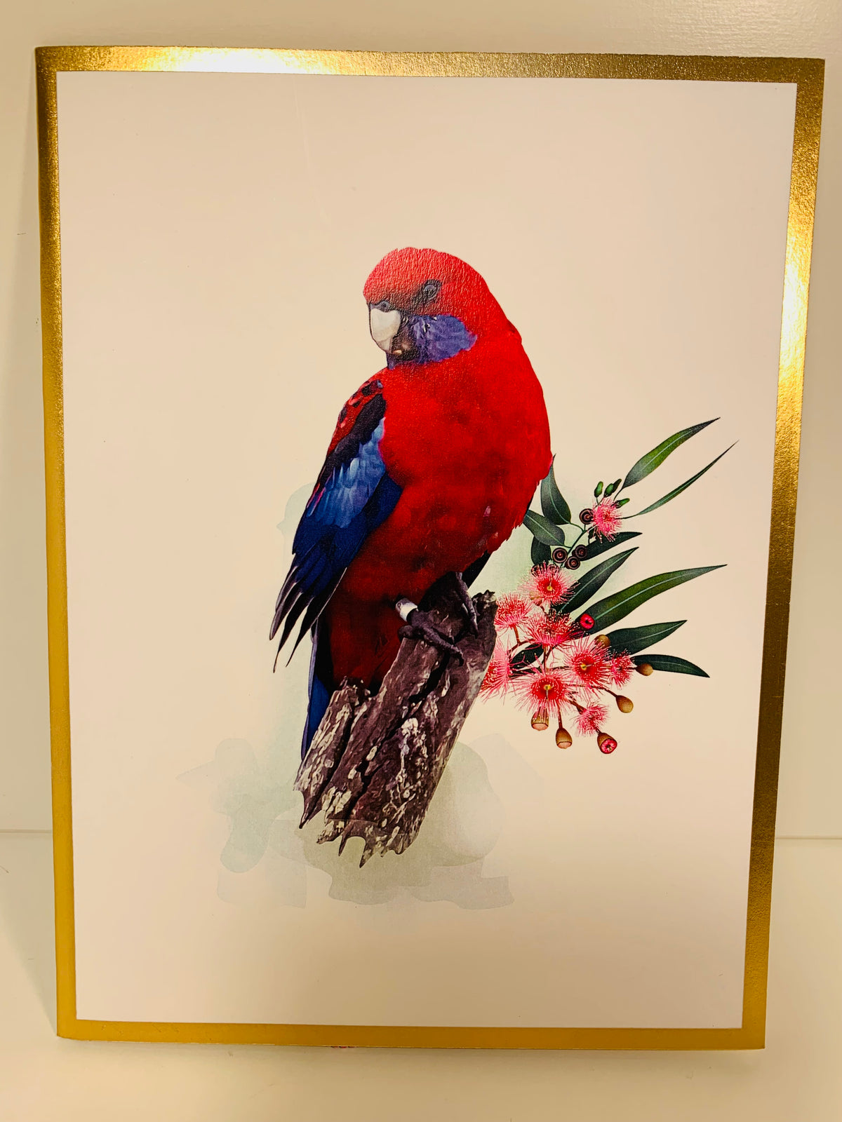 LUXURY Gold Single Crimson Rosella Parrot Australian Bird Origami Pop Cards 3D Pop Up Greeting Card Happy Birthday Thank You Handmade Gift Thinking of You Blank Card for Any Occasion Happy Mother's Day Happy Father's Australiana Birds