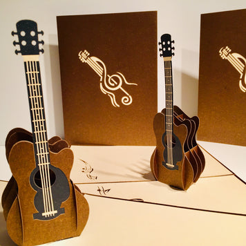 Large Guitar Card Origami Pop Cards 3D Pop Up Greeting Card Celebrate Happy Birthday Thank You Handmade Best Wishes Gift Thinking of You Blank Card for Any Occasion Happy Mother's Day Happy Father's Day Australiana Celebration
