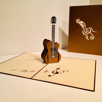 Large Guitar Card Origami Pop Cards 3D Pop Up Greeting Card Celebrate Happy Birthday Thank You Handmade Best Wishes Gift Thinking of You Blank Card for Any Occasion Happy Mother's Day Happy Father's Day Australiana Celebration
