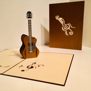 Large Guitar Card Origami Pop Cards 3D Pop Up Greeting Card Celebrate Happy Birthday Thank You Handmade Best Wishes Gift Thinking of You Blank Card for Any Occasion Happy Mother's Day Happy Father's Day Australiana Celebration