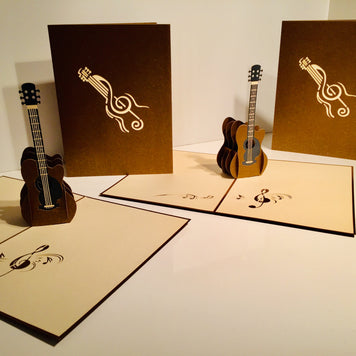 Large Guitar Card Origami Pop Cards 3D Pop Up Greeting Card Celebrate Happy Birthday Thank You Handmade Best Wishes Gift Thinking of You Blank Card for Any Occasion Happy Mother's Day Happy Father's Day Australiana Celebration