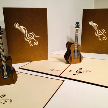 Large Guitar Card Origami Pop Cards 3D Pop Up Greeting Card Celebrate Happy Birthday Thank You Handmade Best Wishes Gift Thinking of You Blank Card for Any Occasion Happy Mother's Day Happy Father's Day Australiana Celebration