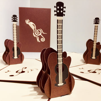 Large Guitar Card Origami Pop Cards 3D Pop Up Greeting Card Celebrate Happy Birthday Thank You Handmade Best Wishes Gift Thinking of You Blank Card for Any Occasion Happy Mother's Day Happy Father's Day Australiana Celebration