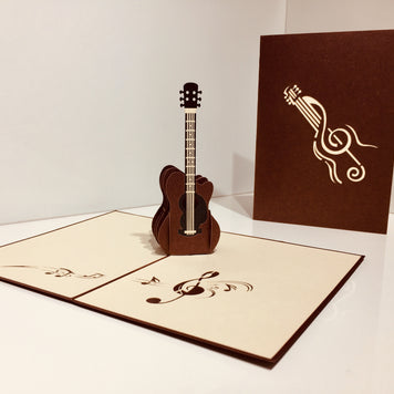 Large Guitar Card Origami Pop Cards 3D Pop Up Greeting Card Celebrate Happy Birthday Thank You Handmade Best Wishes Gift Thinking of You Blank Card for Any Occasion Happy Mother's Day Happy Father's Day Australiana Celebration