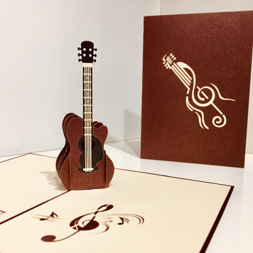 Large Guitar Card Origami Pop Cards 3D Pop Up Greeting Card Celebrate Happy Birthday Thank You Handmade Best Wishes Gift Thinking of You Blank Card for Any Occasion Happy Mother's Day Happy Father's Day Australiana Celebration