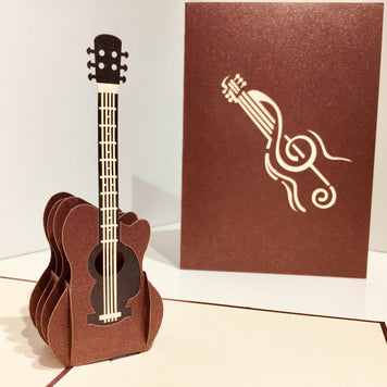 Large Guitar Card Origami Pop Cards 3D Pop Up Greeting Card Celebrate Happy Birthday Thank You Handmade Best Wishes Gift Thinking of You Blank Card for Any Occasion Happy Mother's Day Happy Father's Day Australiana Celebration