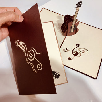 Large Guitar Card Origami Pop Cards 3D Pop Up Greeting Card Celebrate Happy Birthday Thank You Handmade Best Wishes Gift Thinking of You Blank Card for Any Occasion Happy Mother's Day Happy Father's Day Australiana Celebration