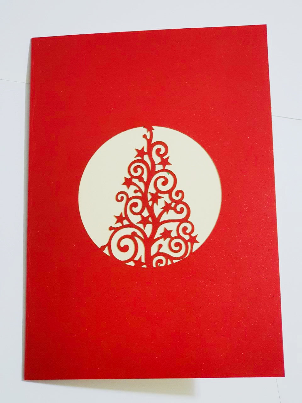Metallic Large Traditional Christmas Tree Origami Pop Cards 3D Pop Up Greeting Card Merry Christmas Thank You Handmade Best Wishes Blank Card Gift Happy Holidays Celebrate the Special Day Party