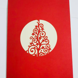 Metallic Large Traditional Christmas Tree Origami Pop Cards 3D Pop Up Greeting Card Merry Christmas Thank You Handmade Best Wishes Blank Card Gift Happy Holidays Celebrate the Special Day Party