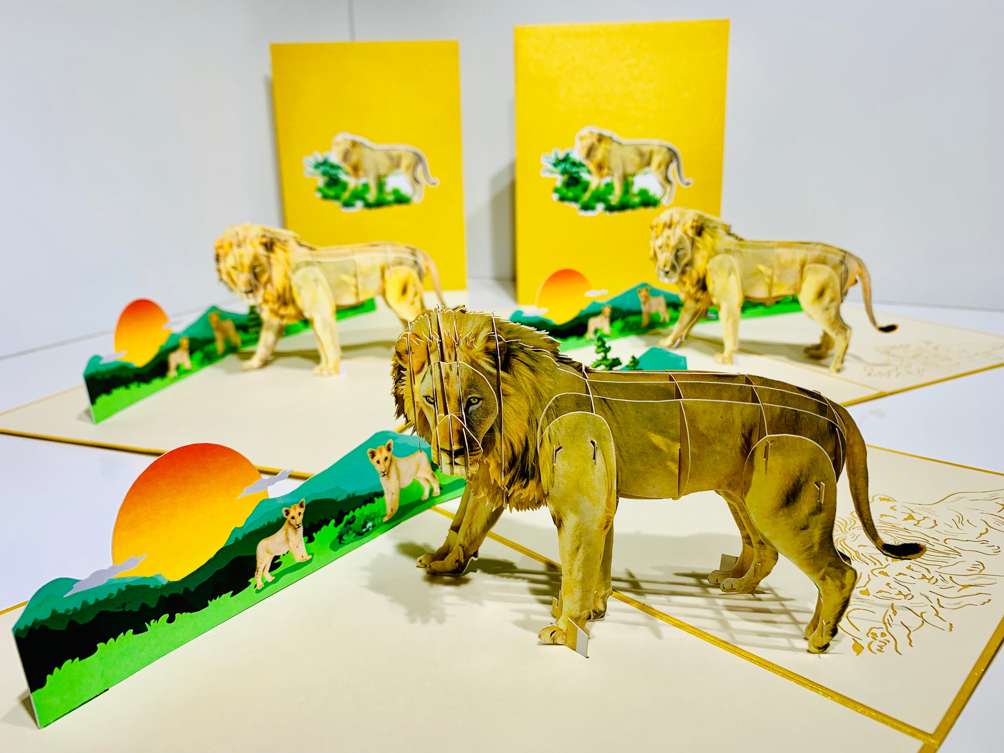 Lion - The King of the Jungle - Super Star Leo Origami Pop Cards 3D Pop Up Greeting Card Happy Birthday Thank You Handmade Gift Thinking of You Blank Card for Any Occasion Happy Mother's Day Happy Father's Australiana Celebrate the Beauty of Flower