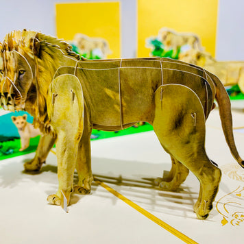 Lion - The King of the Jungle - Super Star Leo Origami Pop Cards 3D Pop Up Greeting Card Happy Birthday Thank You Handmade Gift Thinking of You Blank Card for Any Occasion Happy Mother's Day Happy Father's Australiana Celebrate the Beauty of Flower