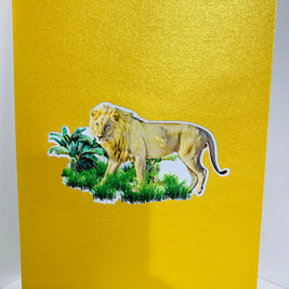 Lion - The King of the Jungle - Super Star Leo Origami Pop Cards 3D Pop Up Greeting Card Happy Birthday Thank You Handmade Gift Thinking of You Blank Card for Any Occasion Happy Mother's Day Happy Father's Australiana Celebrate the Beauty of Flower