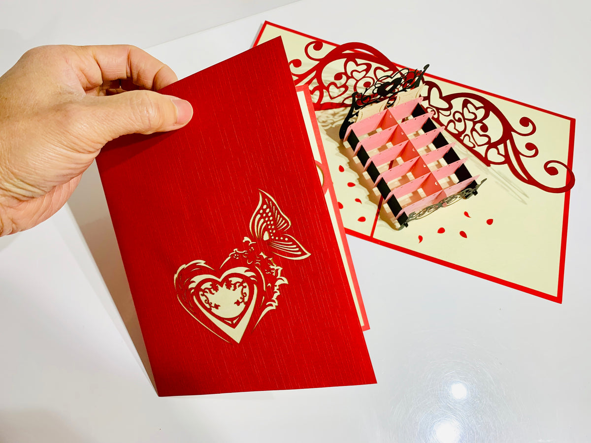Love Bedding - Origami Pop Cards 3D Pop Up Greeting Card Merry Christmas Thank You Handmade Best Wishes Blank Card Gift Happy Holidays Celebrate the Special Day Moment with Family and Friends