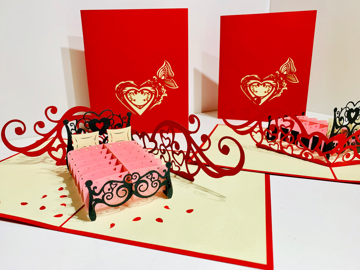 Love Bedding - Origami Pop Cards 3D Pop Up Greeting Card Merry Christmas Thank You Handmade Best Wishes Blank Card Gift Happy Holidays Celebrate the Special Day Moment with Family and Friends
