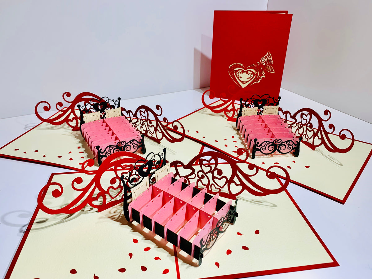 Love Bedding - Origami Pop Cards 3D Pop Up Greeting Card Merry Christmas Thank You Handmade Best Wishes Blank Card Gift Happy Holidays Celebrate the Special Day Moment with Family and Friends