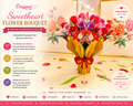 Luxury Gold Embossing Sweetheart Flower Bouquet Origami Pop Cards 3D Pop Up Greeting Card Happy Birthday Thank You Handmade Gift Thinking of You Blank Card for Any Occasion Happy Mother's Day Happy Father's Australiana Celebrate and Romantic