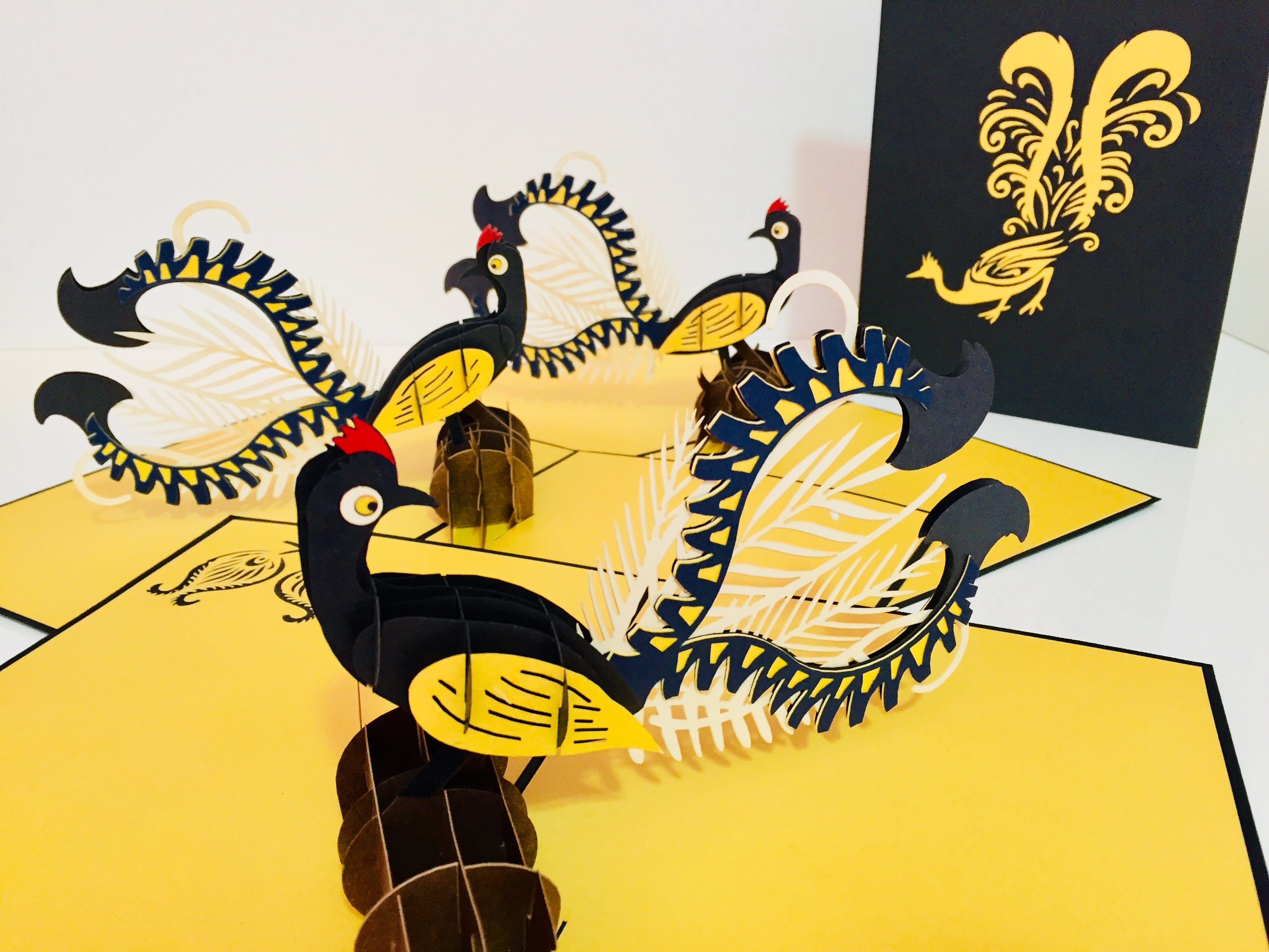 Lyrebird Australian Native Bird Origami Pop Cards 3D Pop Up Greeting Card Happy Birthday Thank You Handmade Gift Thinking of You Blank Card for Any Occasion Happy Mother's Day Happy Father's Australiana Birds