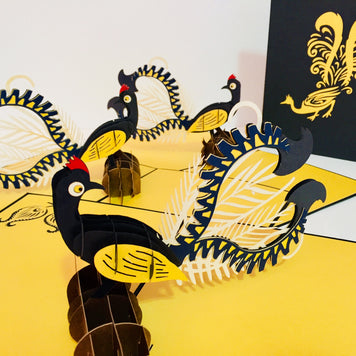 Lyrebird Australian Native Bird Origami Pop Cards 3D Pop Up Greeting Card Happy Birthday Thank You Handmade Gift Thinking of You Blank Card for Any Occasion Happy Mother's Day Happy Father's Australiana Birds