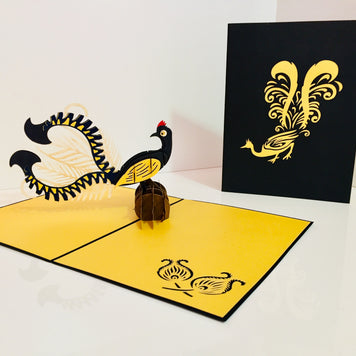 Lyrebird Australian Native Bird Origami Pop Cards 3D Pop Up Greeting Card Happy Birthday Thank You Handmade Gift Thinking of You Blank Card for Any Occasion Happy Mother's Day Happy Father's Australiana Birds