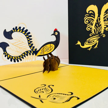 Lyrebird Australian Native Bird Origami Pop Cards 3D Pop Up Greeting Card Happy Birthday Thank You Handmade Gift Thinking of You Blank Card for Any Occasion Happy Mother's Day Happy Father's Australiana Birds