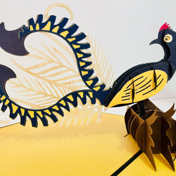 Lyrebird Australian Native Bird Origami Pop Cards 3D Pop Up Greeting Card Happy Birthday Thank You Handmade Gift Thinking of You Blank Card for Any Occasion Happy Mother's Day Happy Father's Australiana Birds